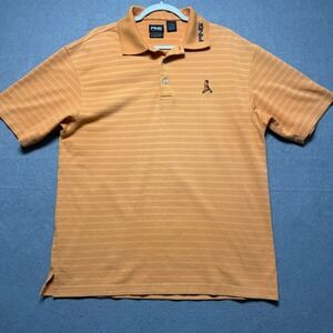 Ping Collection Mens Orange Striped Dry Fiber Dynamics Golf Polo Shirt Size M
